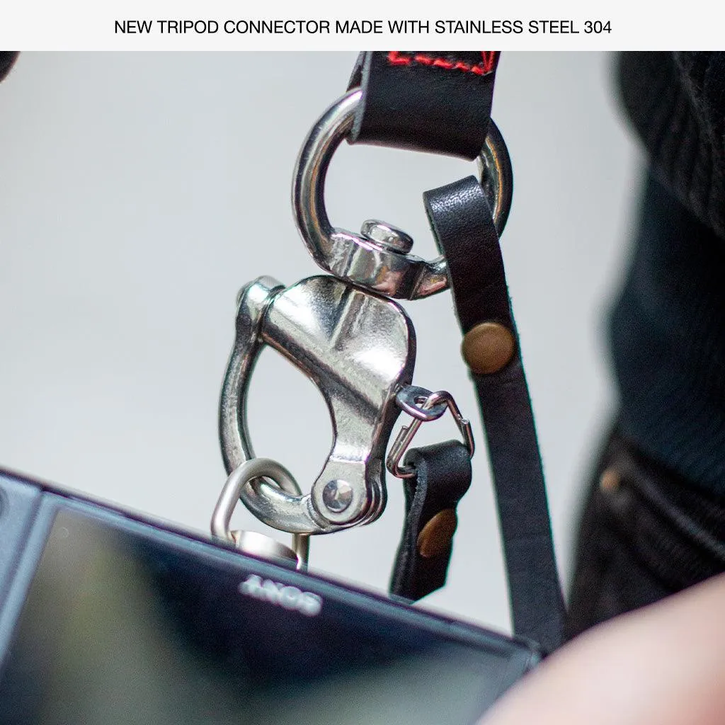 Tokyo #703 - Tanned & Red dual leather camera strap
