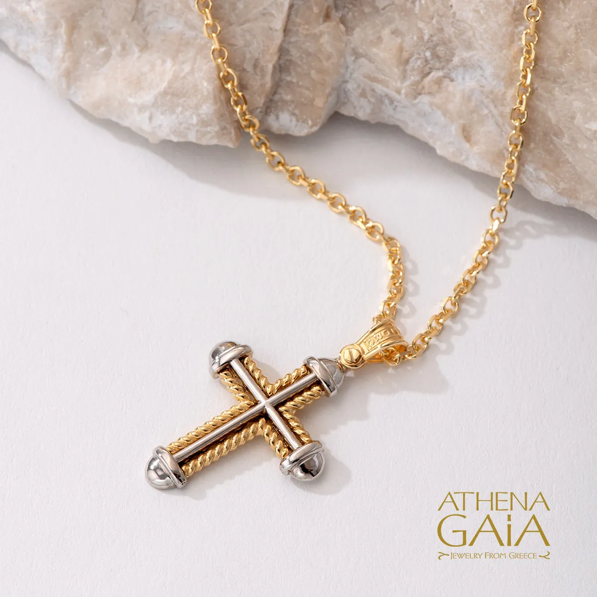 Two-Toned Rope Border Latin Cross