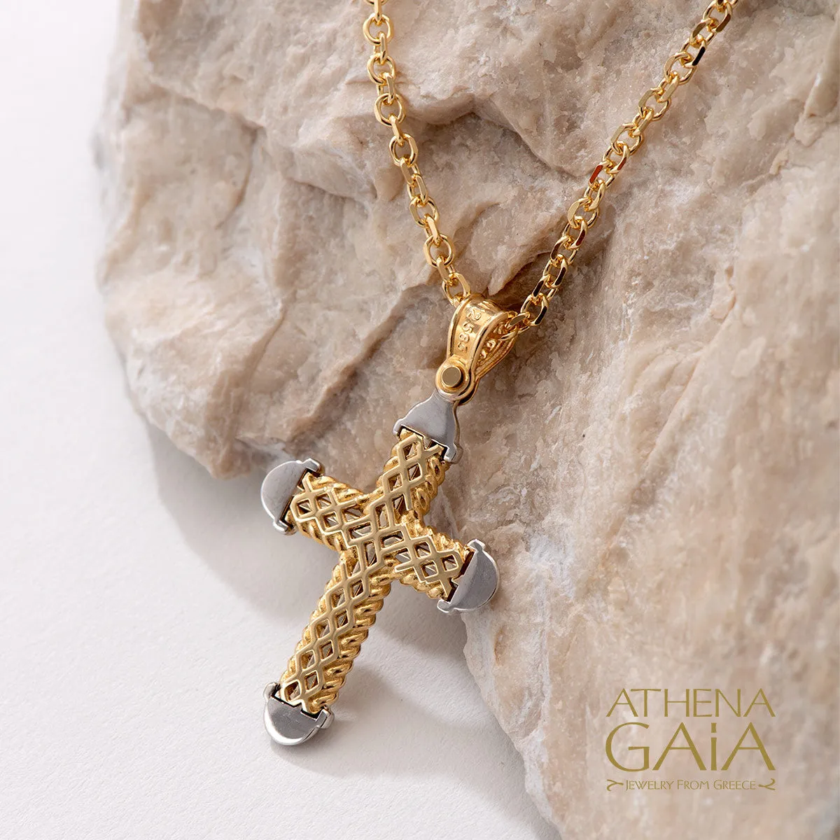 Two-Toned Rope Border Latin Cross