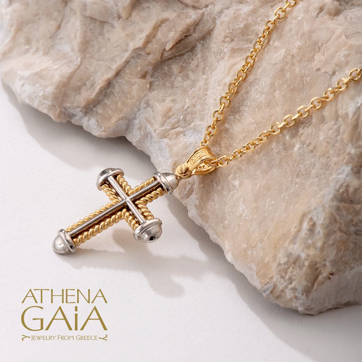Two-Toned Rope Border Latin Cross