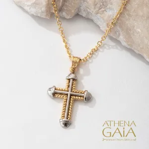 Two-Toned Rope Border Latin Cross