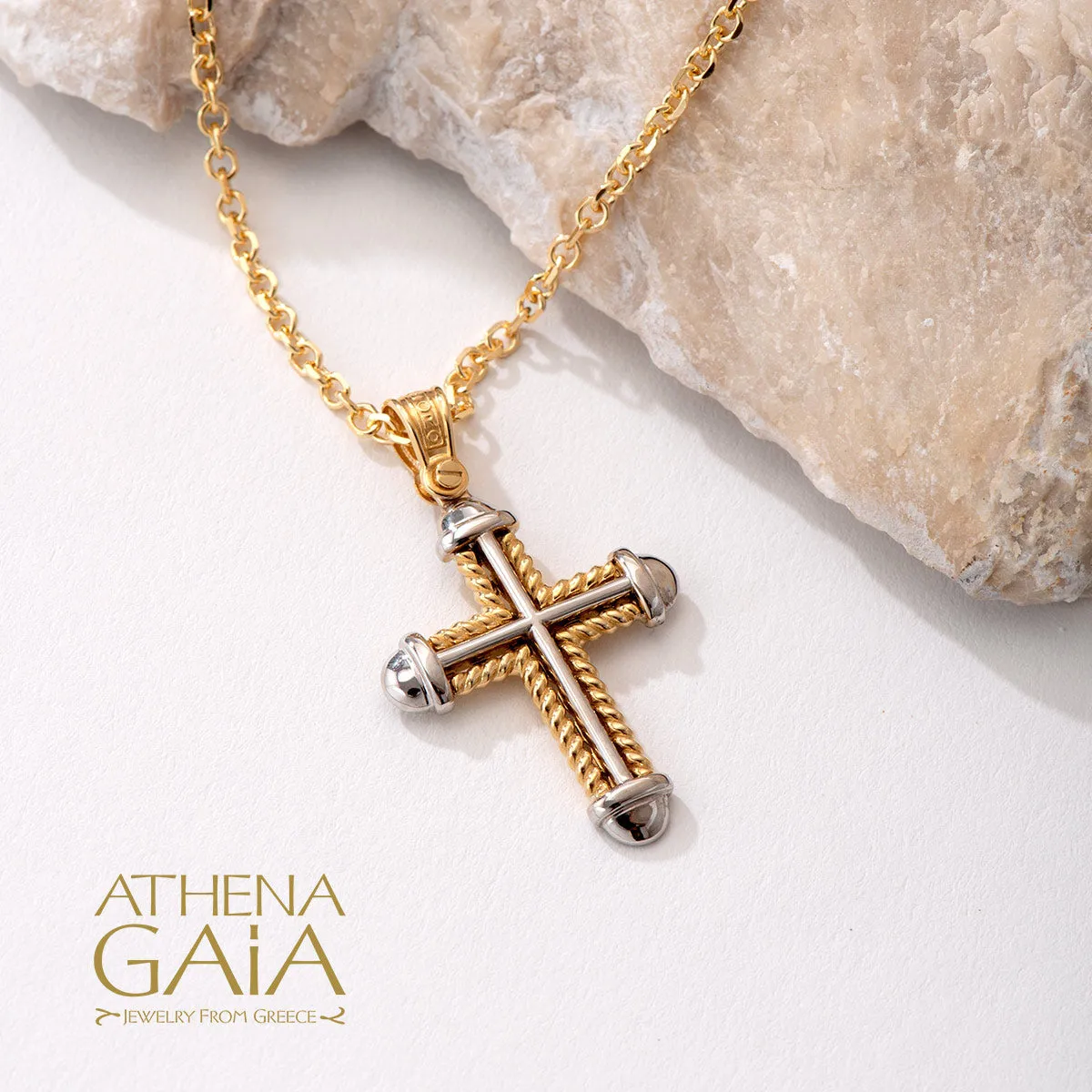 Two-Toned Rope Border Latin Cross