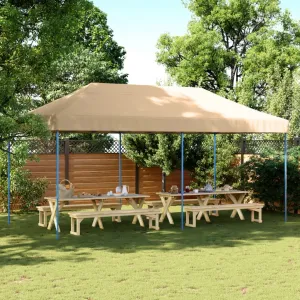 vidaXL Foldable Party Tent Pop-Up Beige 580x292x315 cm