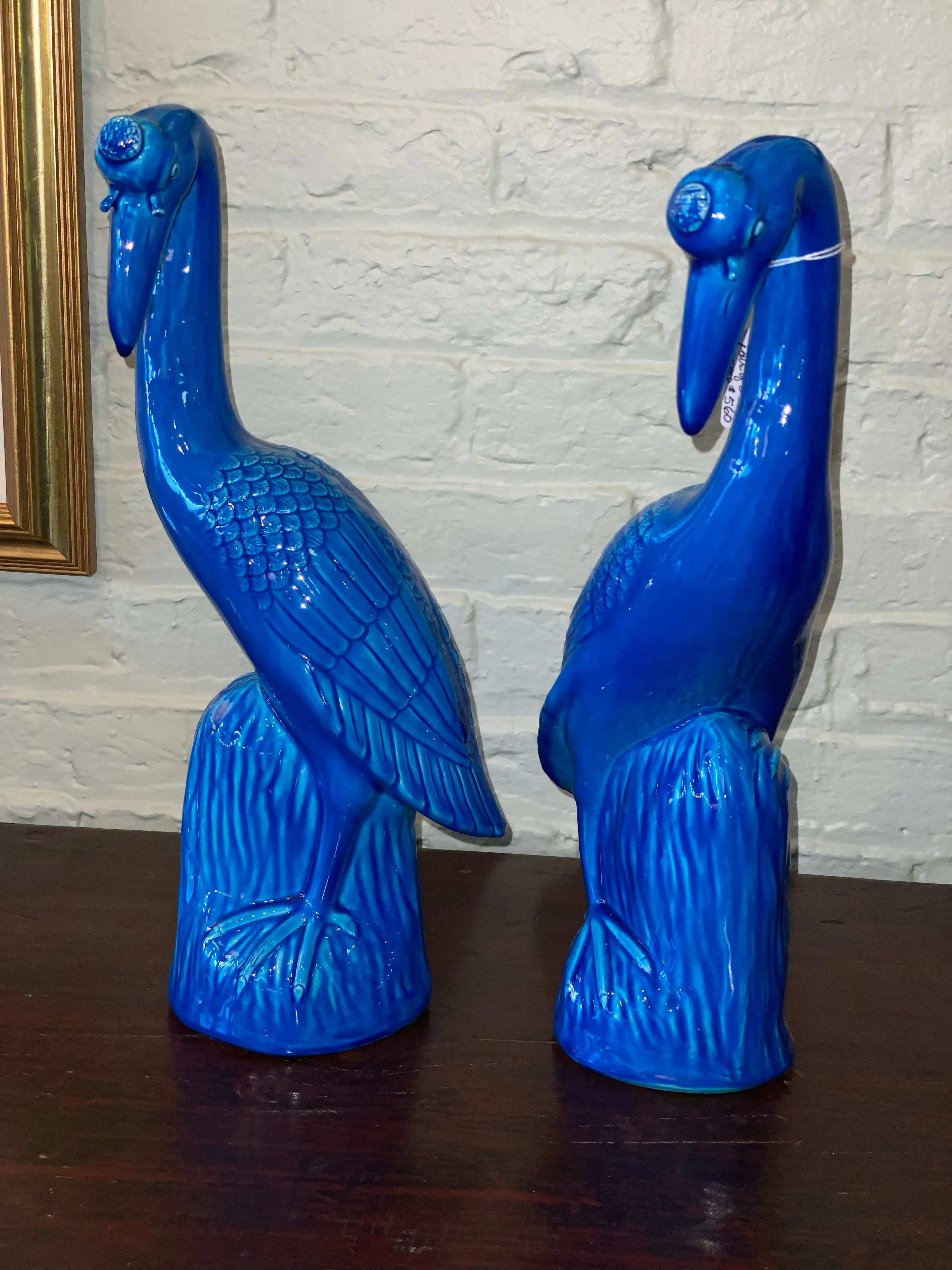 Vintage Blue Chinese Cranes
