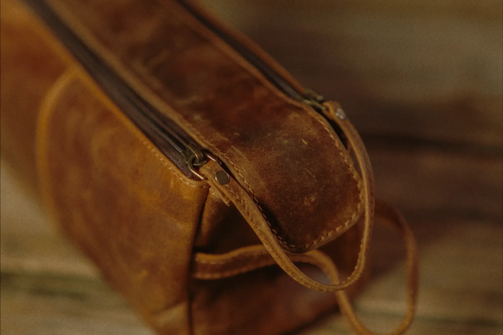 Vintage Gentlemen The Draper Leather Toiletry/Dopp Bag