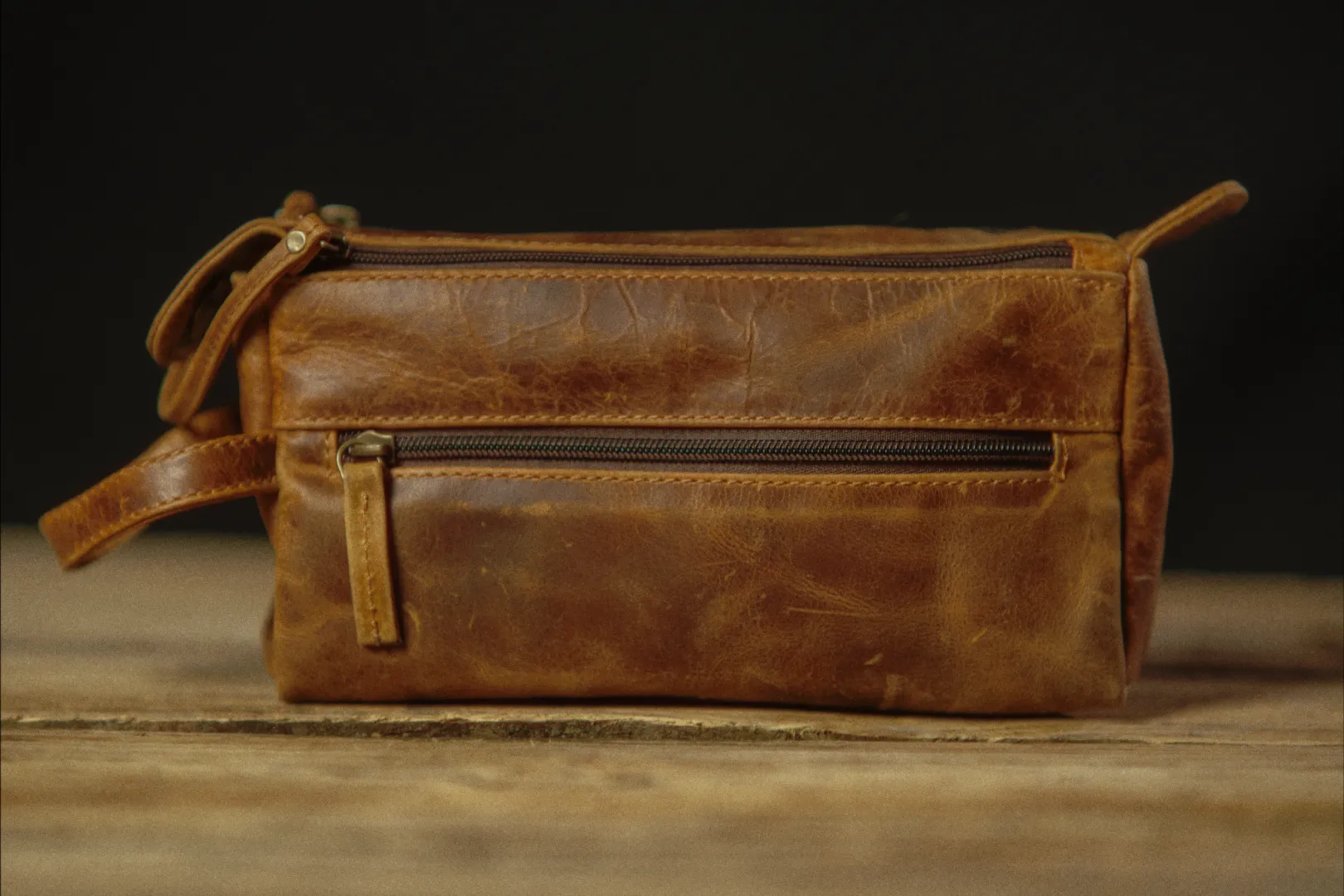 Vintage Gentlemen The Draper Leather Toiletry/Dopp Bag
