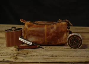 Vintage Gentlemen The Draper Leather Toiletry/Dopp Bag