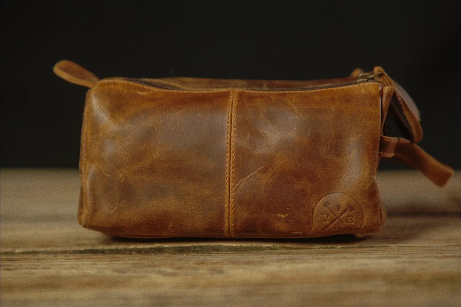 Vintage Gentlemen The Draper Leather Toiletry/Dopp Bag