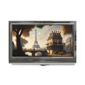 Vintage Paris Souvenir Art Print Business Card Holder