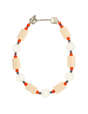 Vintage Pierre Cardin Frosted Ball Colorful Bead Necklace