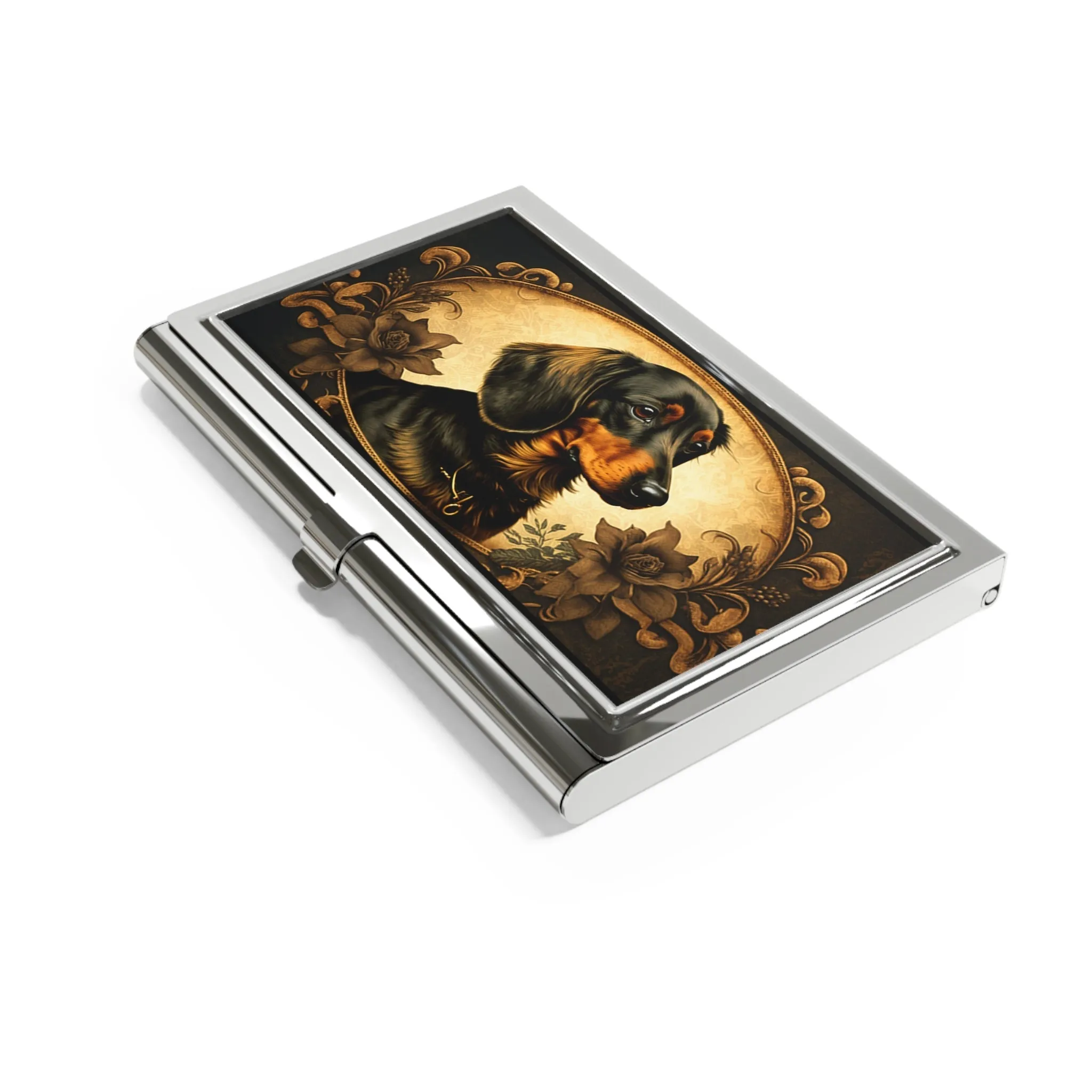 Vintage Victorian Dachshund Business Card Holder