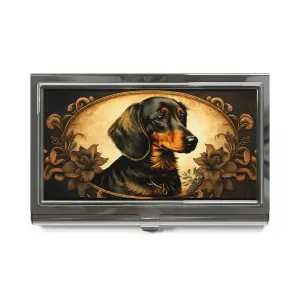 Vintage Victorian Dachshund Business Card Holder