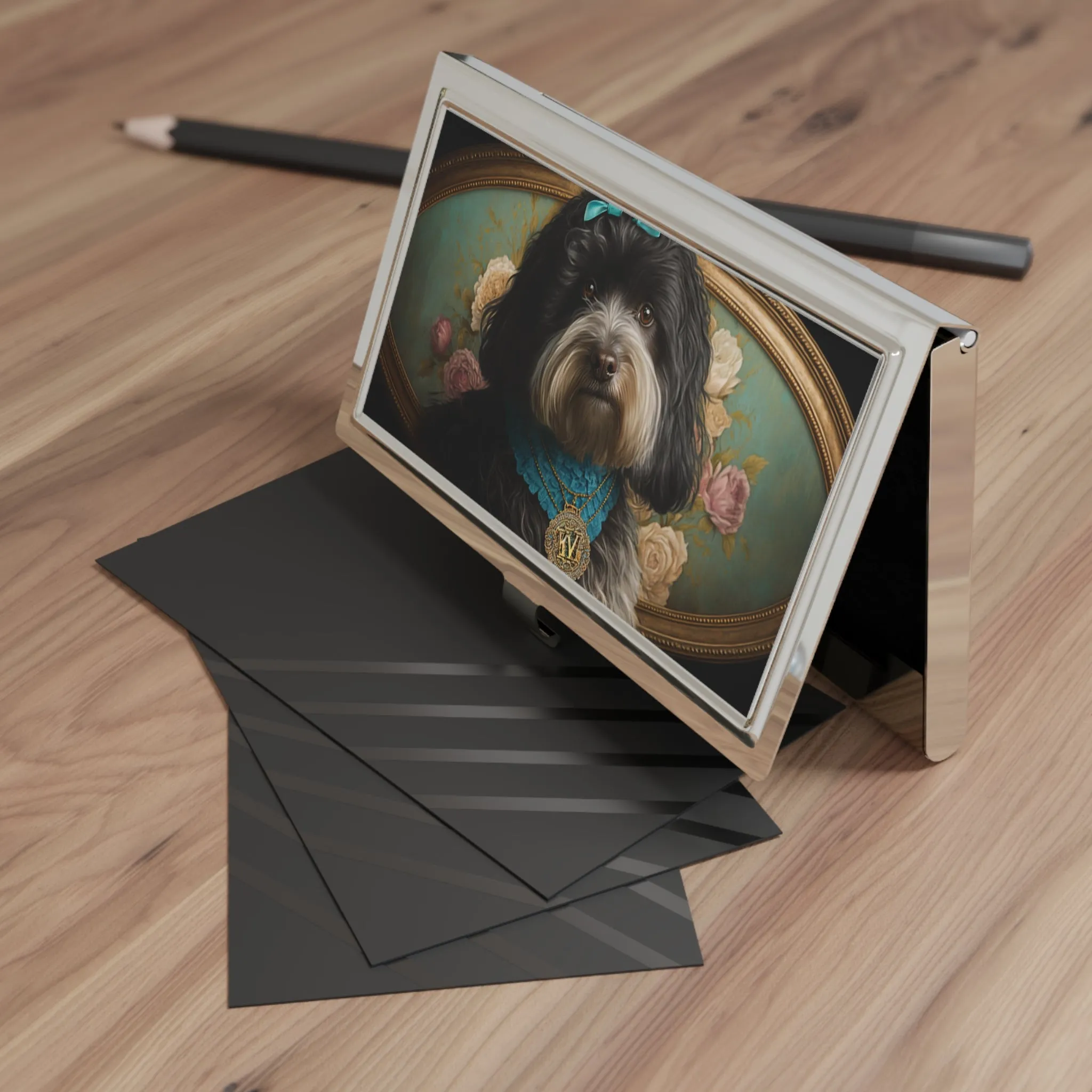 Vintage Victorian Havanese Business Card Holder