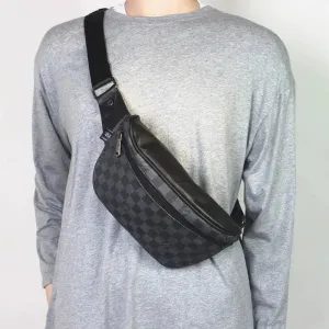 Vvsha  Christmas Gift Checkered Crossbody Belt Bag