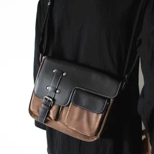Vvsha  Christmas Gift Color Block Leather Messenger Bag