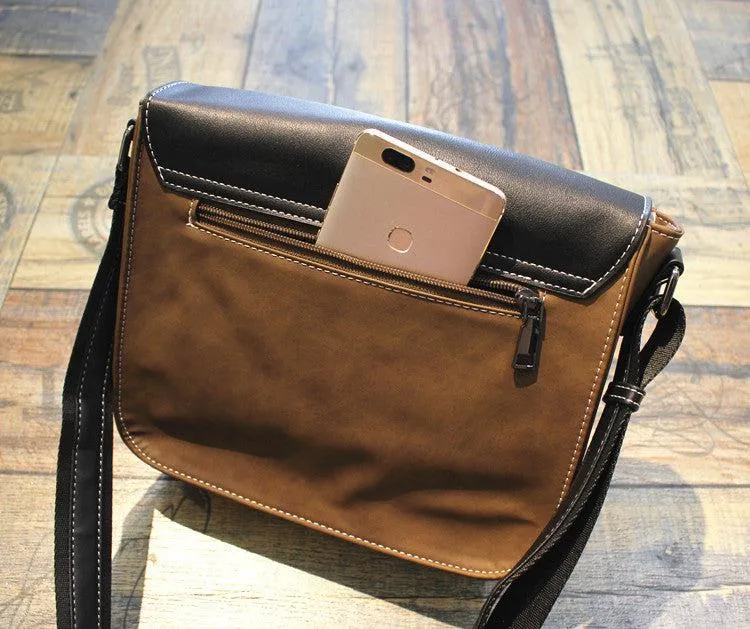 Vvsha  Christmas Gift Color Block Leather Messenger Bag