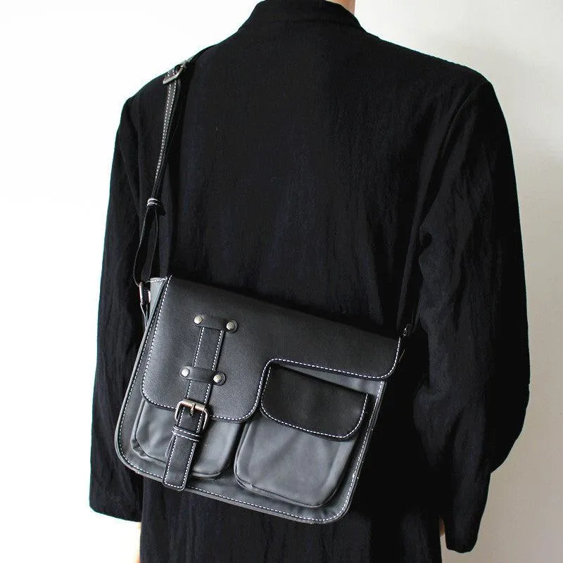 Vvsha  Christmas Gift Color Block Leather Messenger Bag
