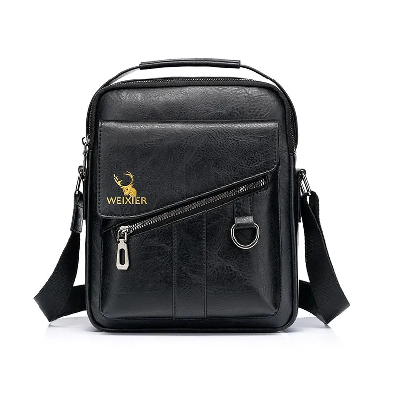 WEIXER Men's Crossbody PU Leather Bag
