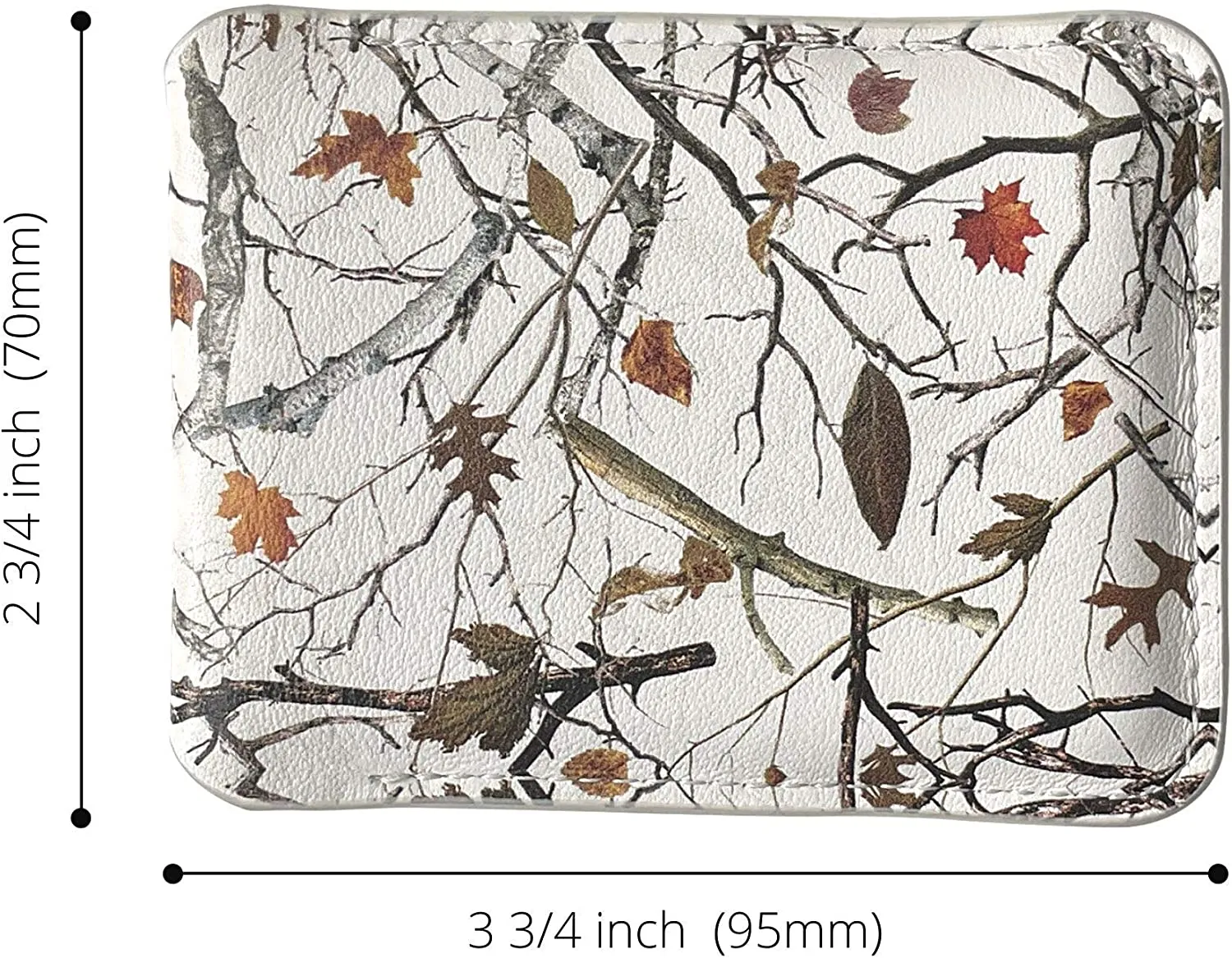 White Camo Wallet Leather Minimalist Wallet Unique Camouflage Design