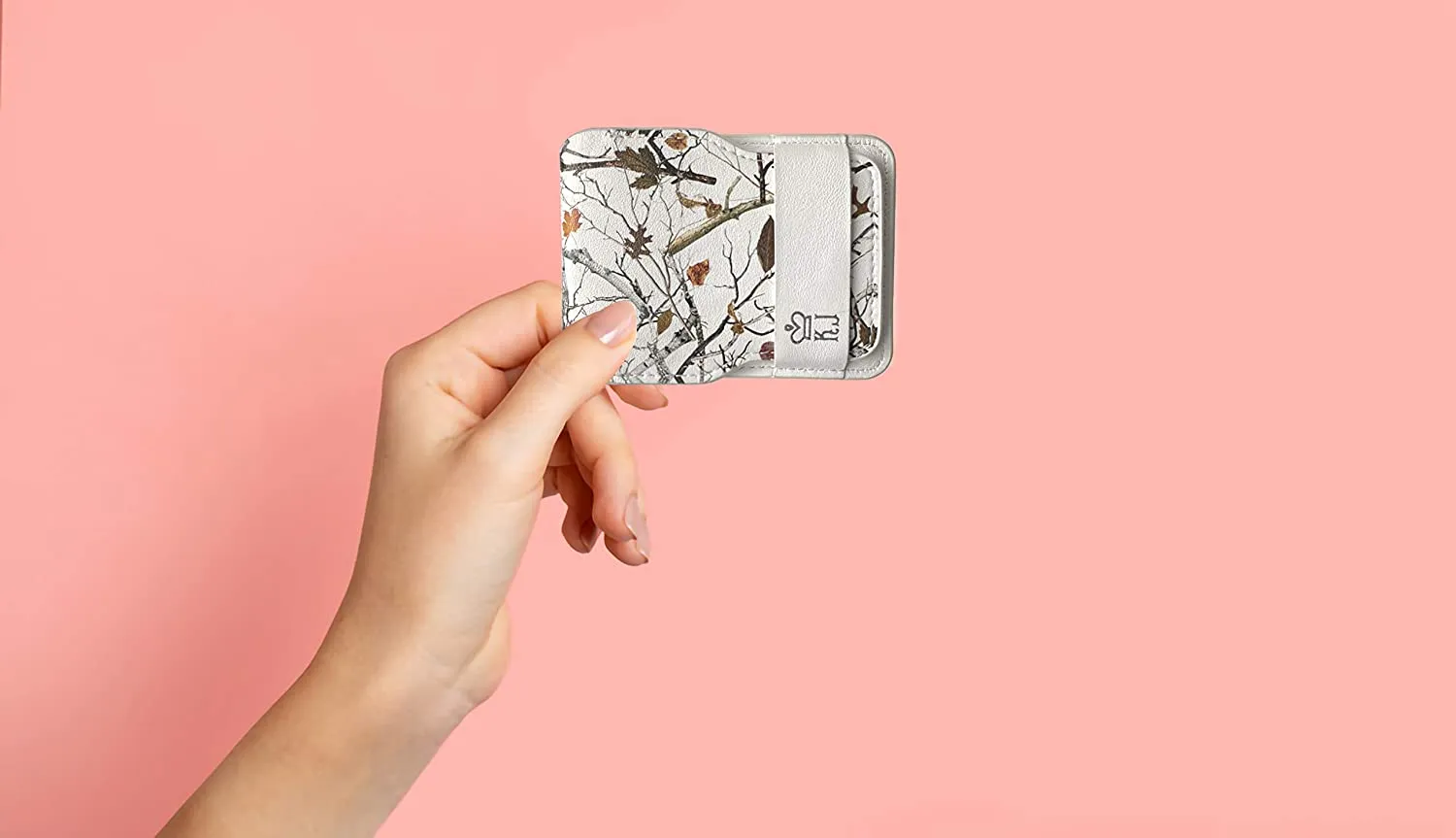 White Camo Wallet Leather Minimalist Wallet Unique Camouflage Design