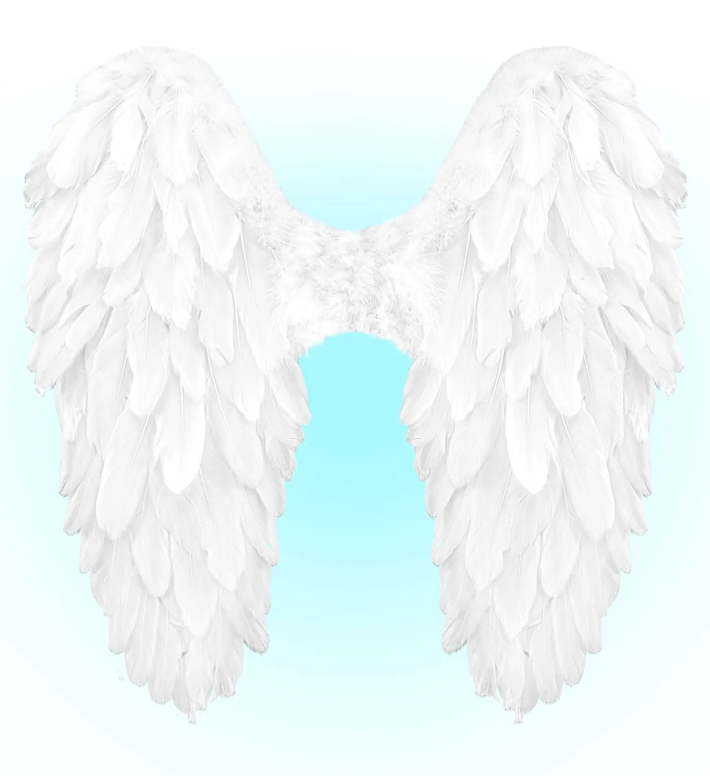 White Foldable Feather Wings 50x50cm