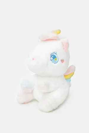 White Fur Embellished Unicorn (25cm)