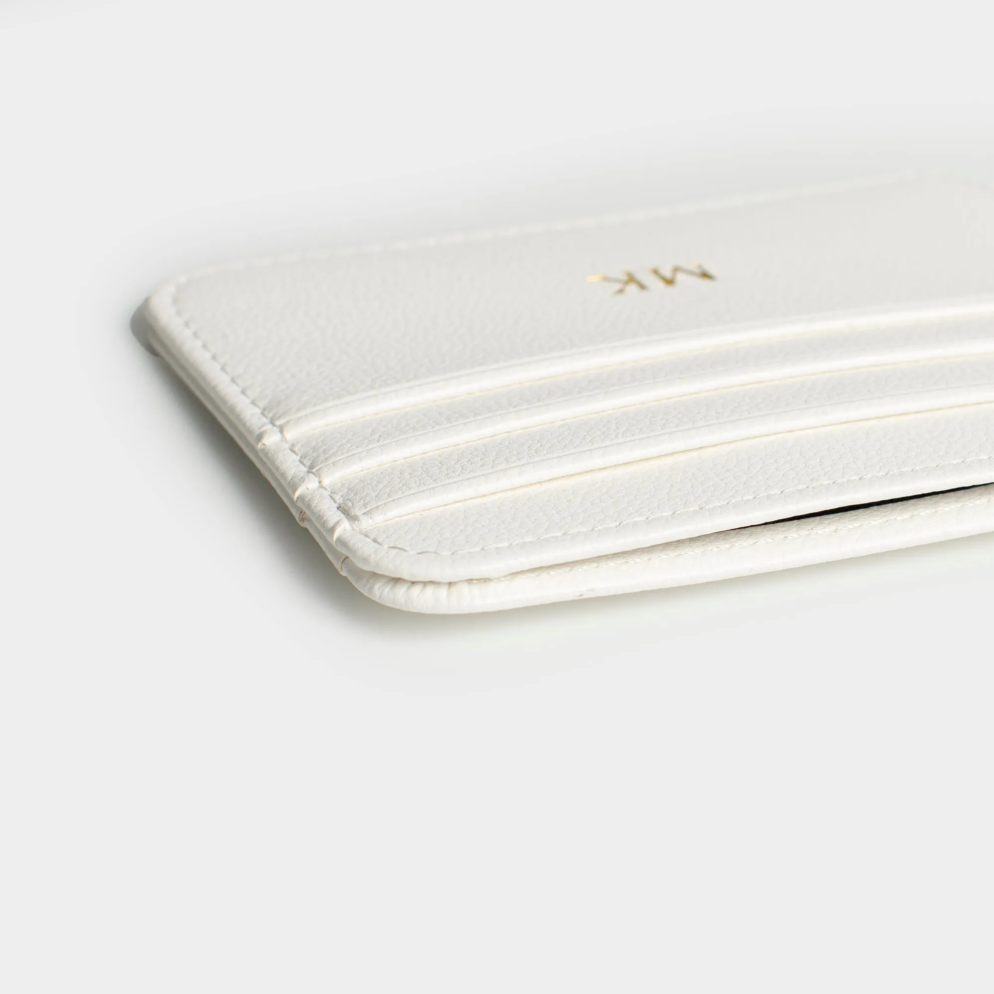 White Grain Texture Personalized Card Holder