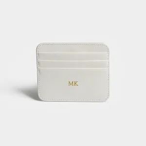 White Grain Texture Personalized Card Holder
