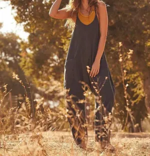 Wide-Leg Jumpsuit With Pockets Zipper