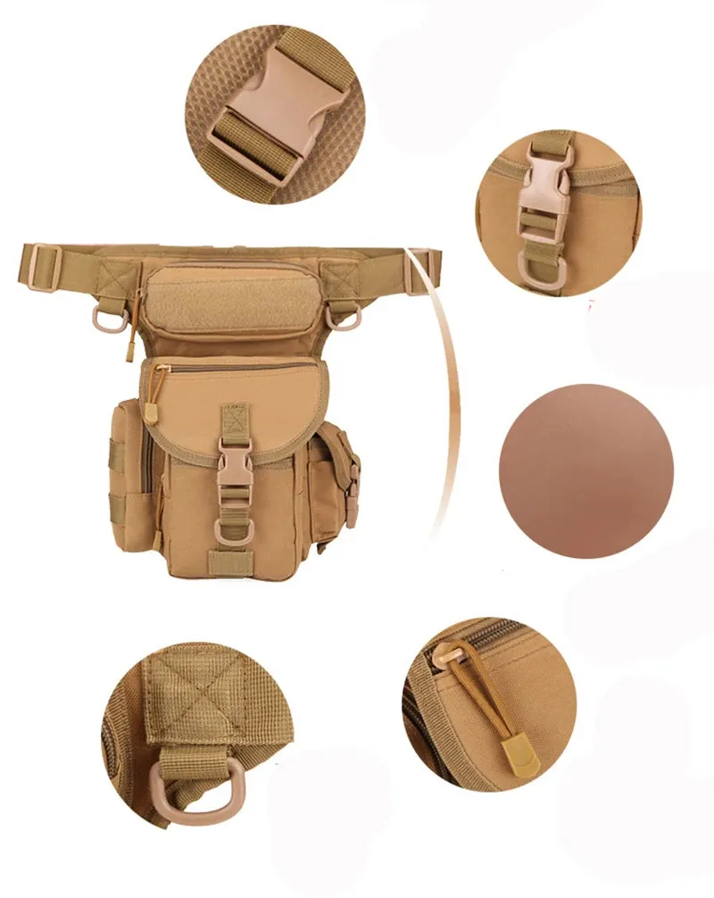 WOLF ENEMY Outdoor Sports 1000D Nylon Tactical Leg & Waist  Bag for Camping Hiking Climbing  Hunting.
