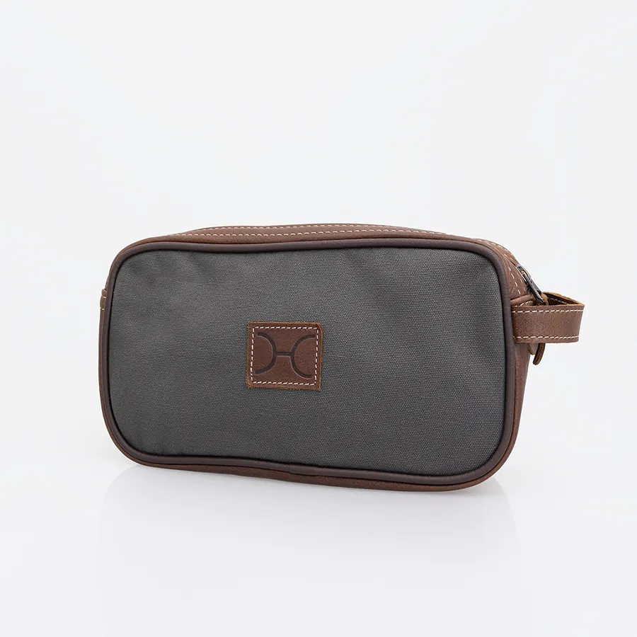 Women's Double Zip Vanity Wax Canvas & Leather