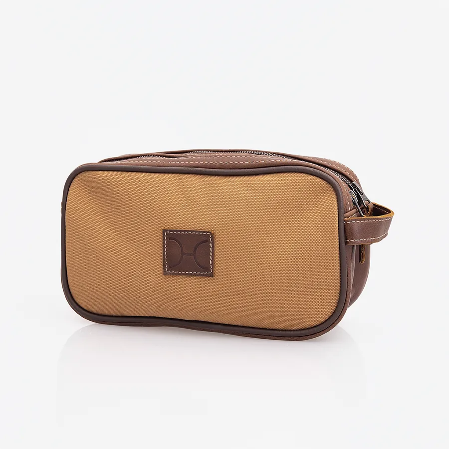 Women's Double Zip Vanity Wax Canvas & Leather