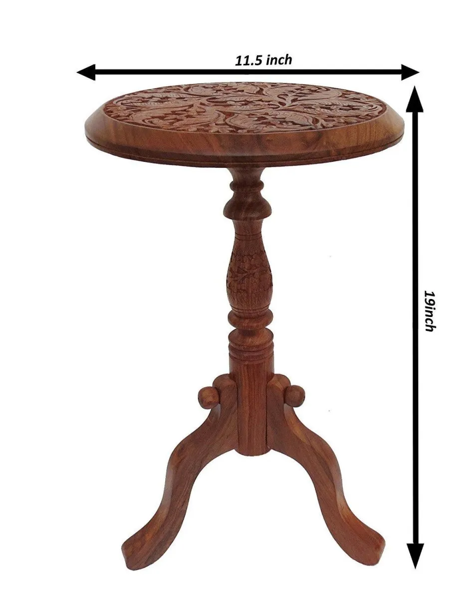 Wooden Folding Stool Table, Home Decoration 12.0 x 12.0 x 18.0 Inches