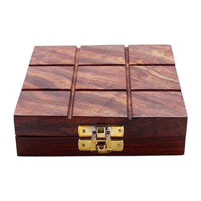 Wooden Tic Tac Toe & Solitaire Board Game | Travel Board Game