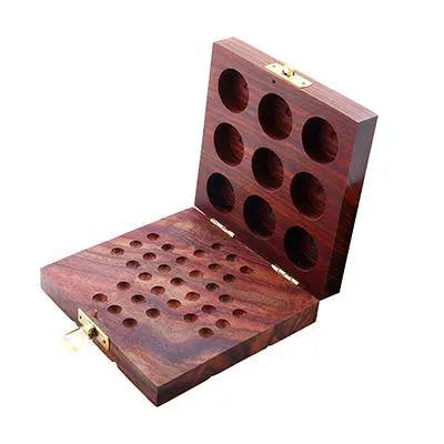 Wooden Tic Tac Toe & Solitaire Board Game | Travel Board Game