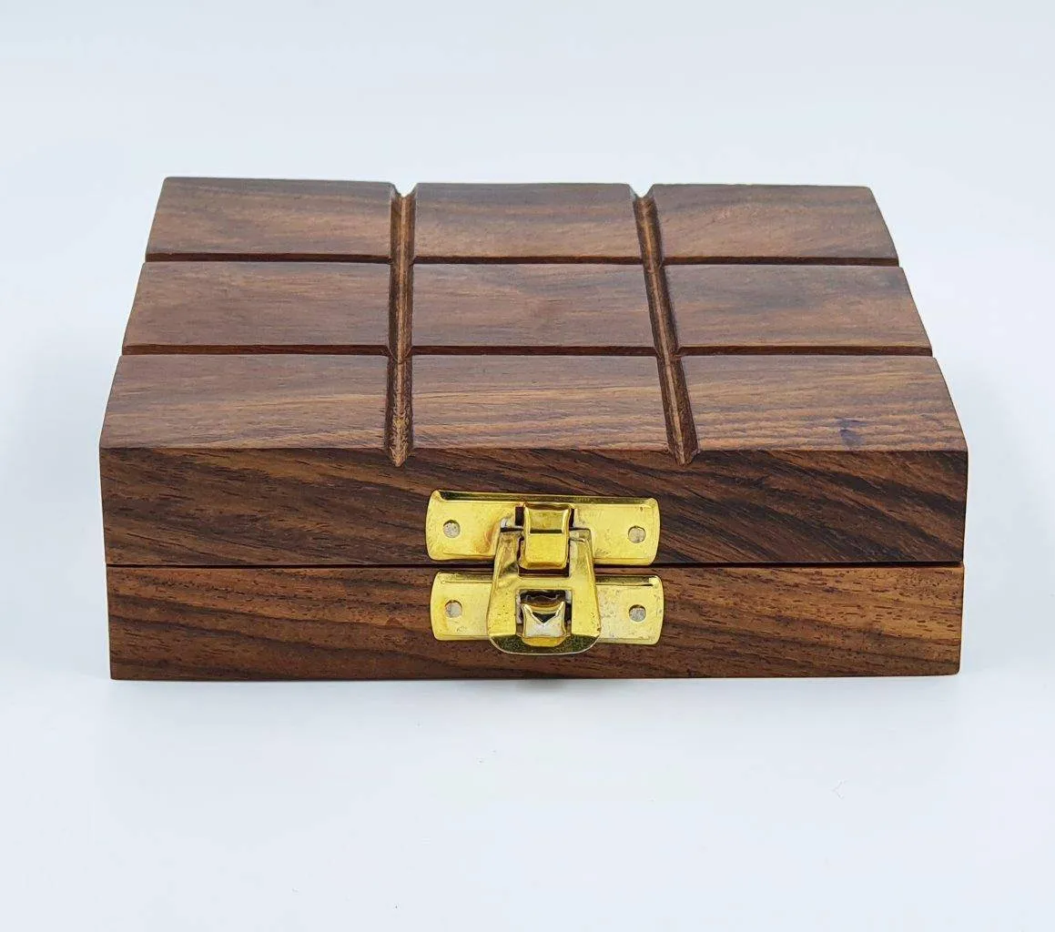 Wooden Tic Tac Toe & Solitaire Board Game | Travel Board Game