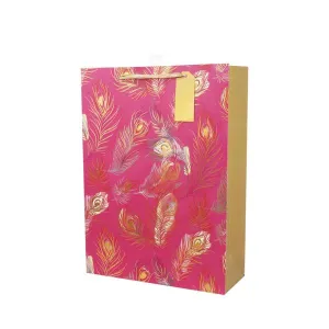 X Large Peacock Feathers Gift Bag - 30cm x 42cm x 12cm