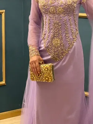Zarina Gold Rhinestone and Sequins Statement Clutch