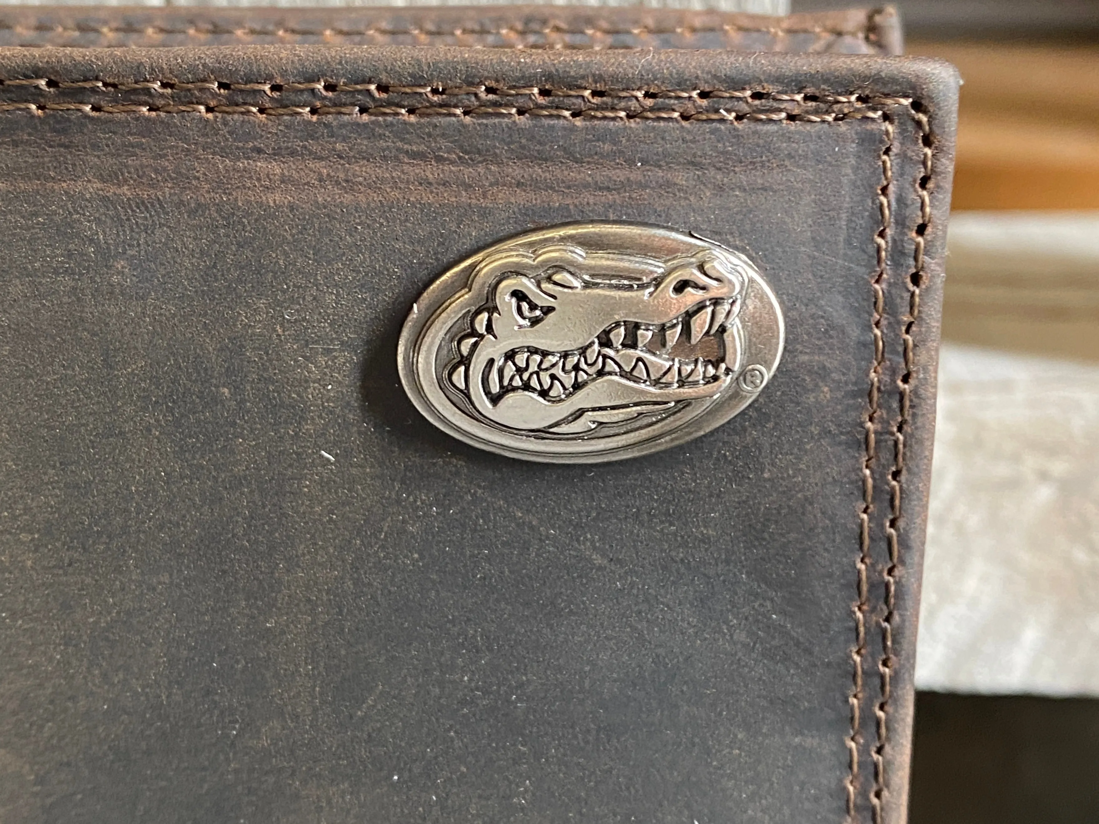Zep-Pro IWT1CRZH-UFL University of Florida Brown “Crazy Horse” Leather Bi-fold Wallet